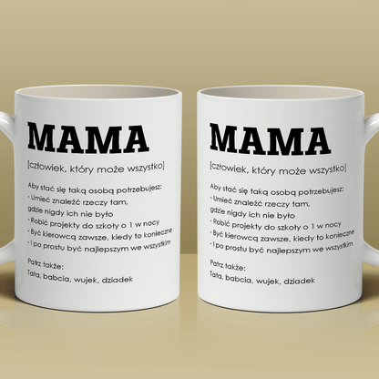 Mama może wszystko - Kubek z nadrukiem, spersonalizowany prezent dla mamy - idamell.com