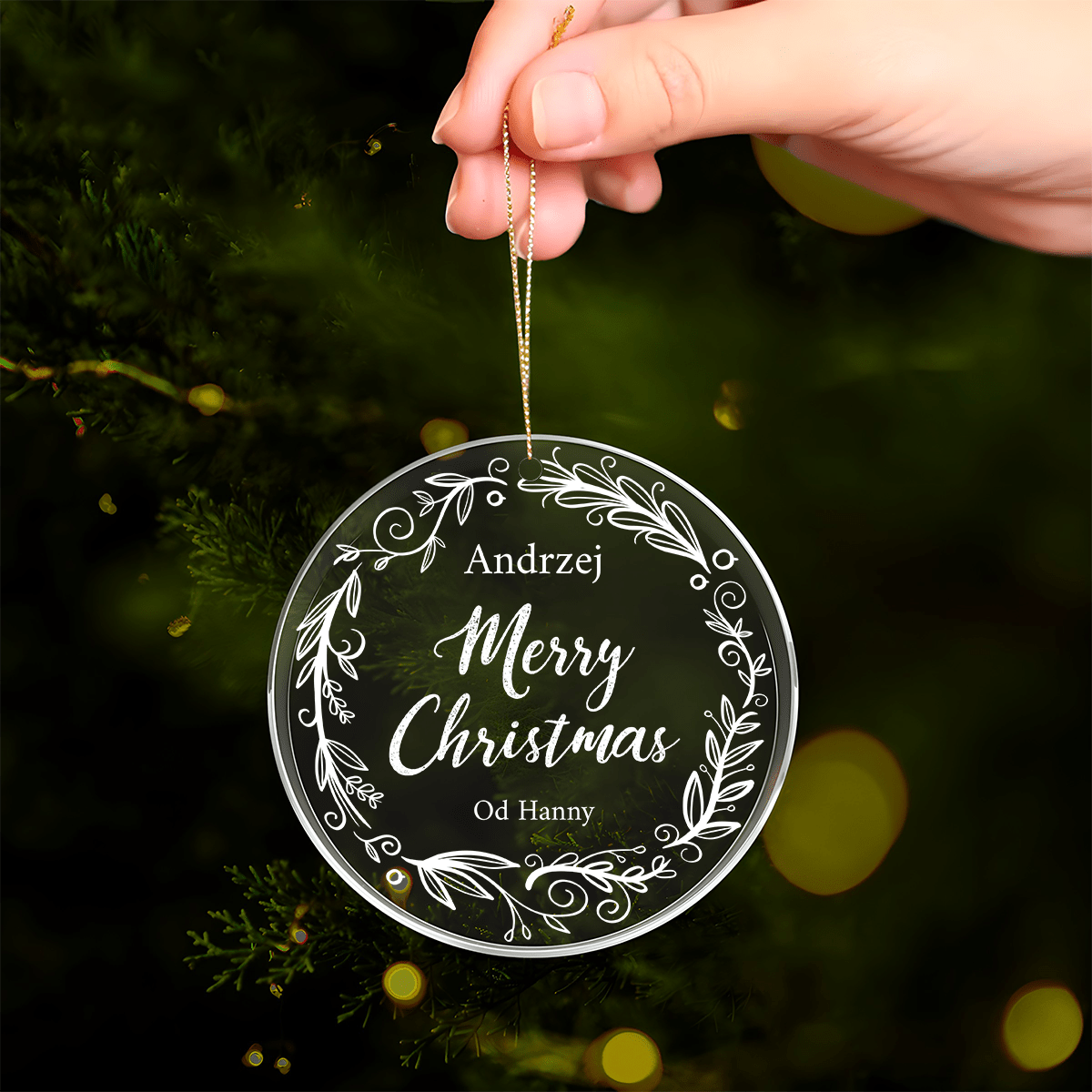 Merry Christmas dla niego - bombka choinkowa, spersonalizowany prezent dla niego - idamell.com