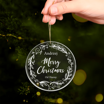 Merry Christmas dla niego - bombka choinkowa, spersonalizowany prezent dla niego - idamell.com