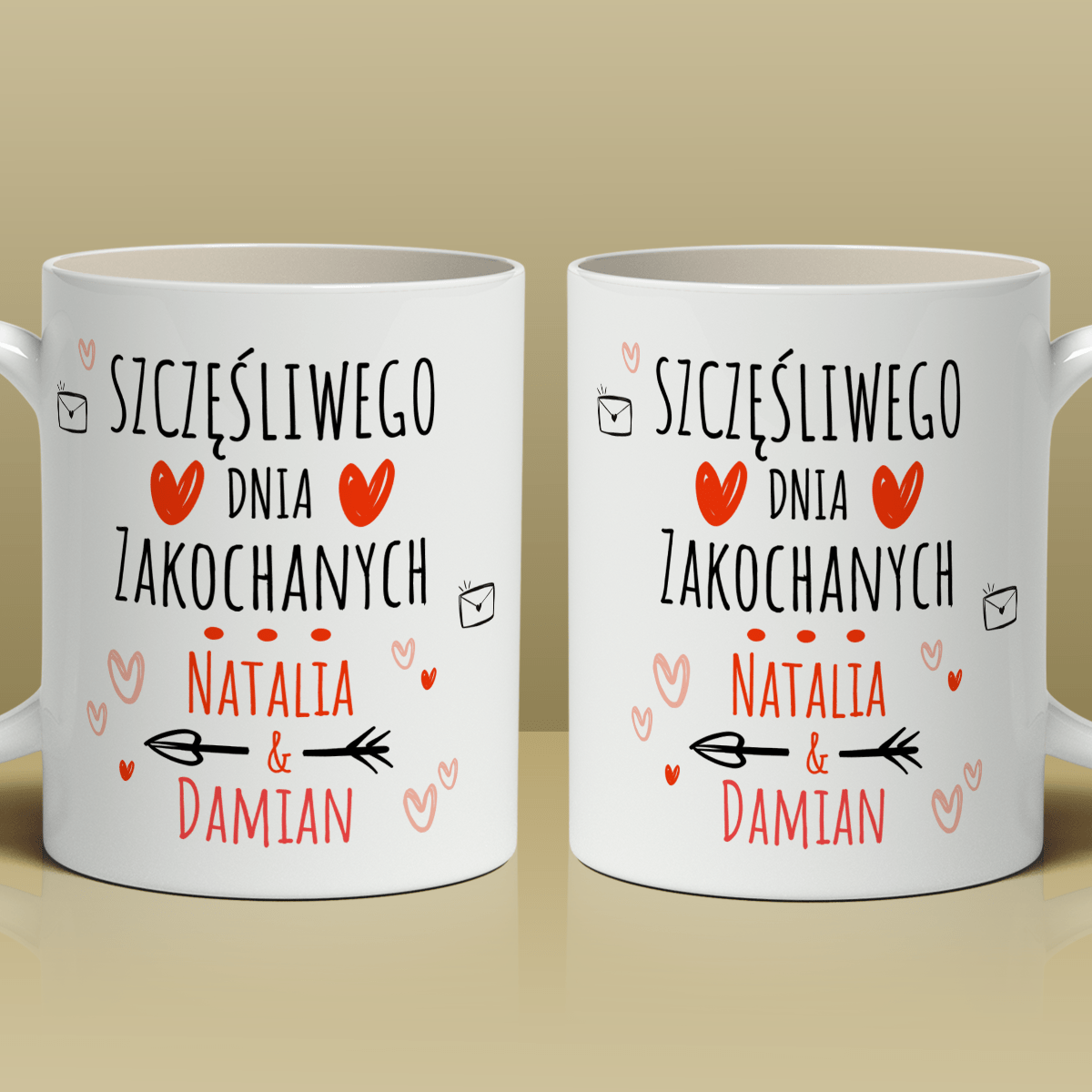 Miłosny kubek - 1x Kubek z nadrukiem, spersonalizowany prezent dla niego - idamell.com
