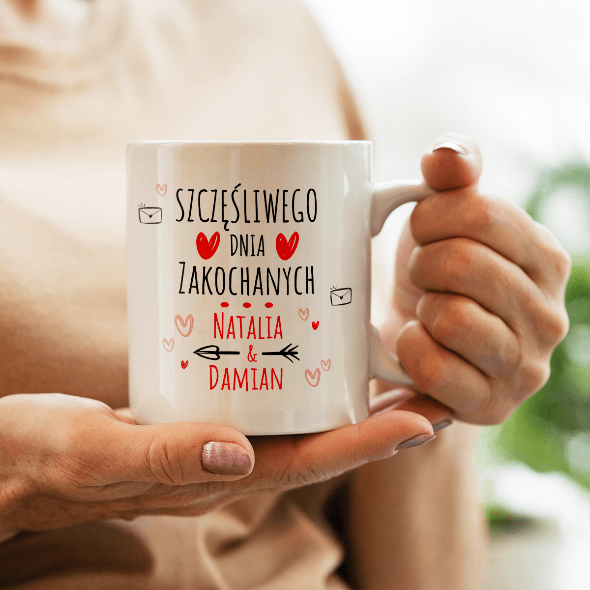 Miłosny kubek - 1x Kubek z nadrukiem, spersonalizowany prezent dla niego - idamell.com