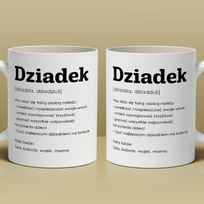 Mój dziadek - 1x Kubek z nadrukiem, spersonalizowany prezent dla dziadka - idamell.com