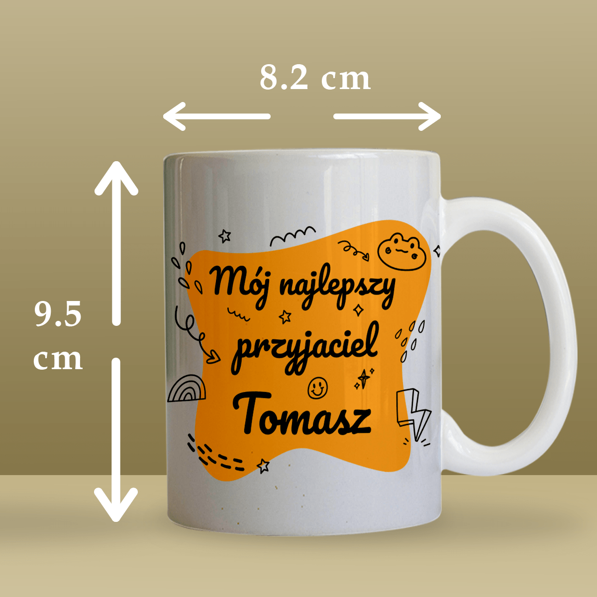 Mój najlepszy przyjaciel - 1x Kubek z nadrukiem, spersonalizowany prezent dla przyjaciela - idamell.com