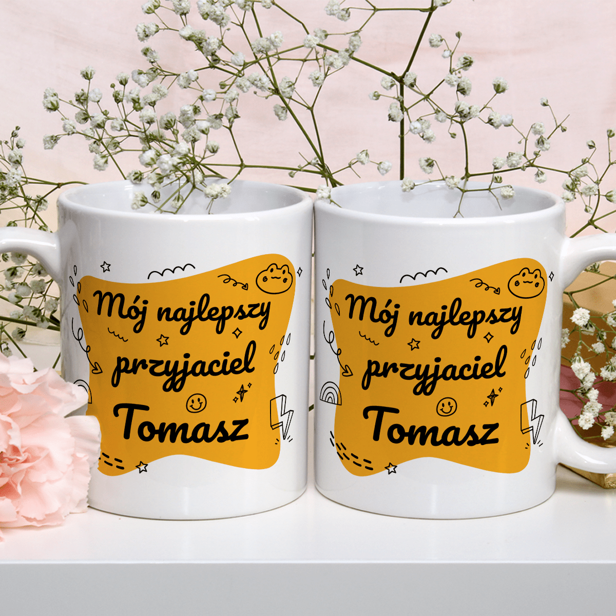 Mój najlepszy przyjaciel - 1x Kubek z nadrukiem, spersonalizowany prezent dla przyjaciela - idamell.com