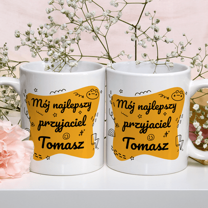 Mój najlepszy przyjaciel - 1x Kubek z nadrukiem, spersonalizowany prezent dla przyjaciela - idamell.com