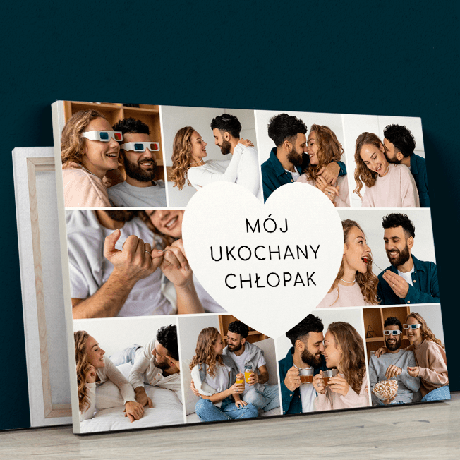 Mój ukochany chłopak - druk na płótnie, spersonalizowany prezent dla chłopaka - idamell.com