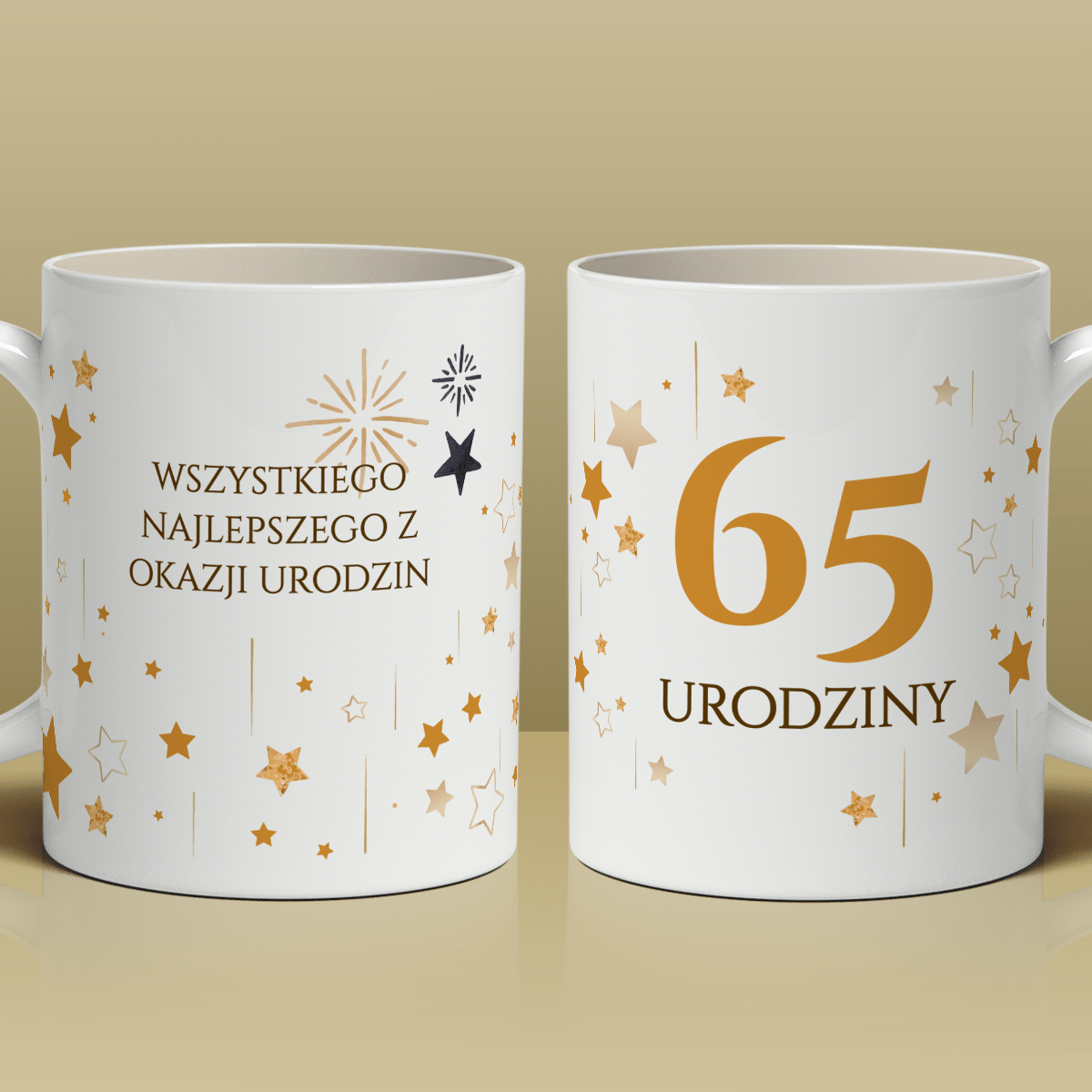 Na 65 lat - 1x Kubek z nadrukiem, spersonalizowany prezent dla niej - idamell.com