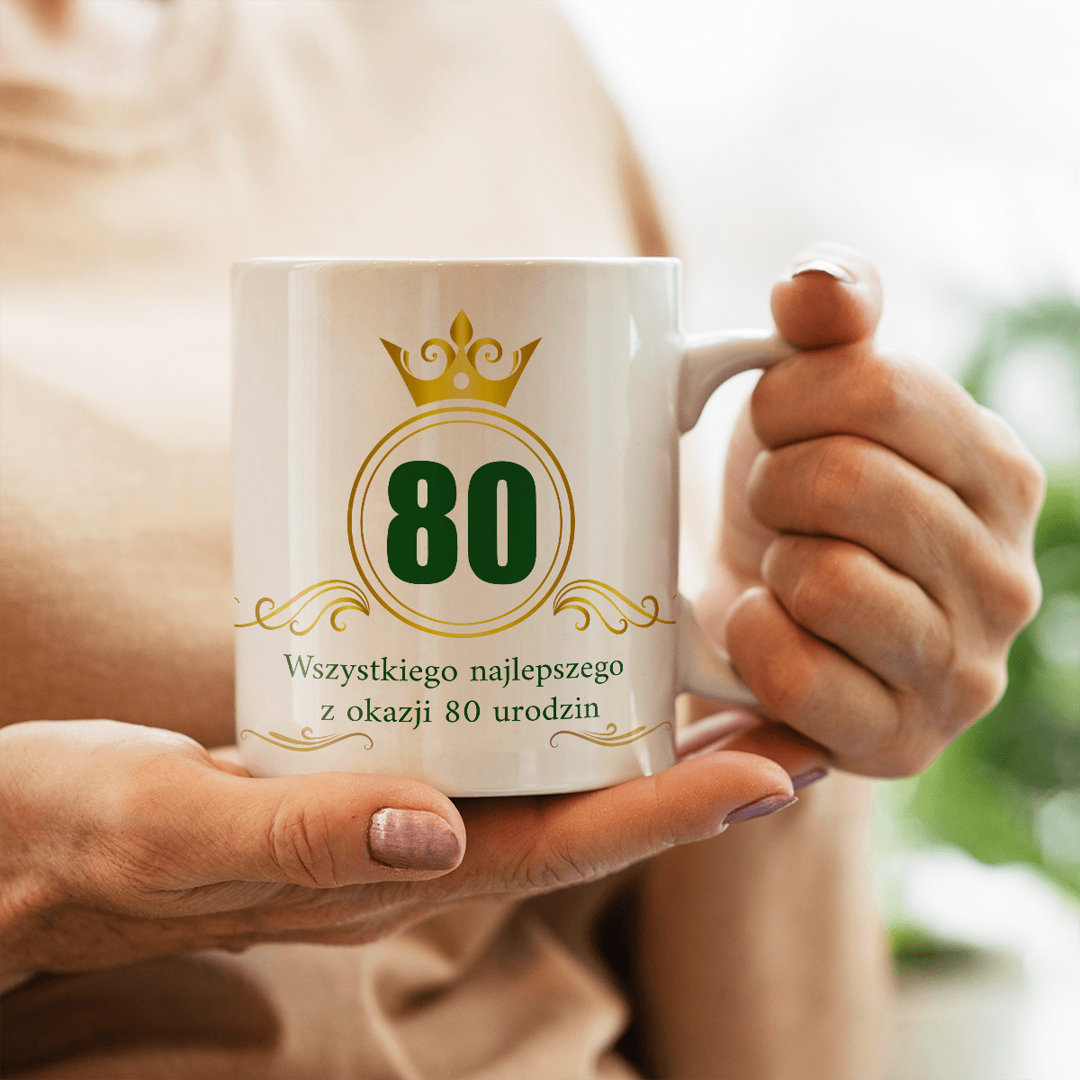 Na 80 urodziny - 1x Kubek z nadrukiem, spersonalizowany prezent dla niego - idamell.com