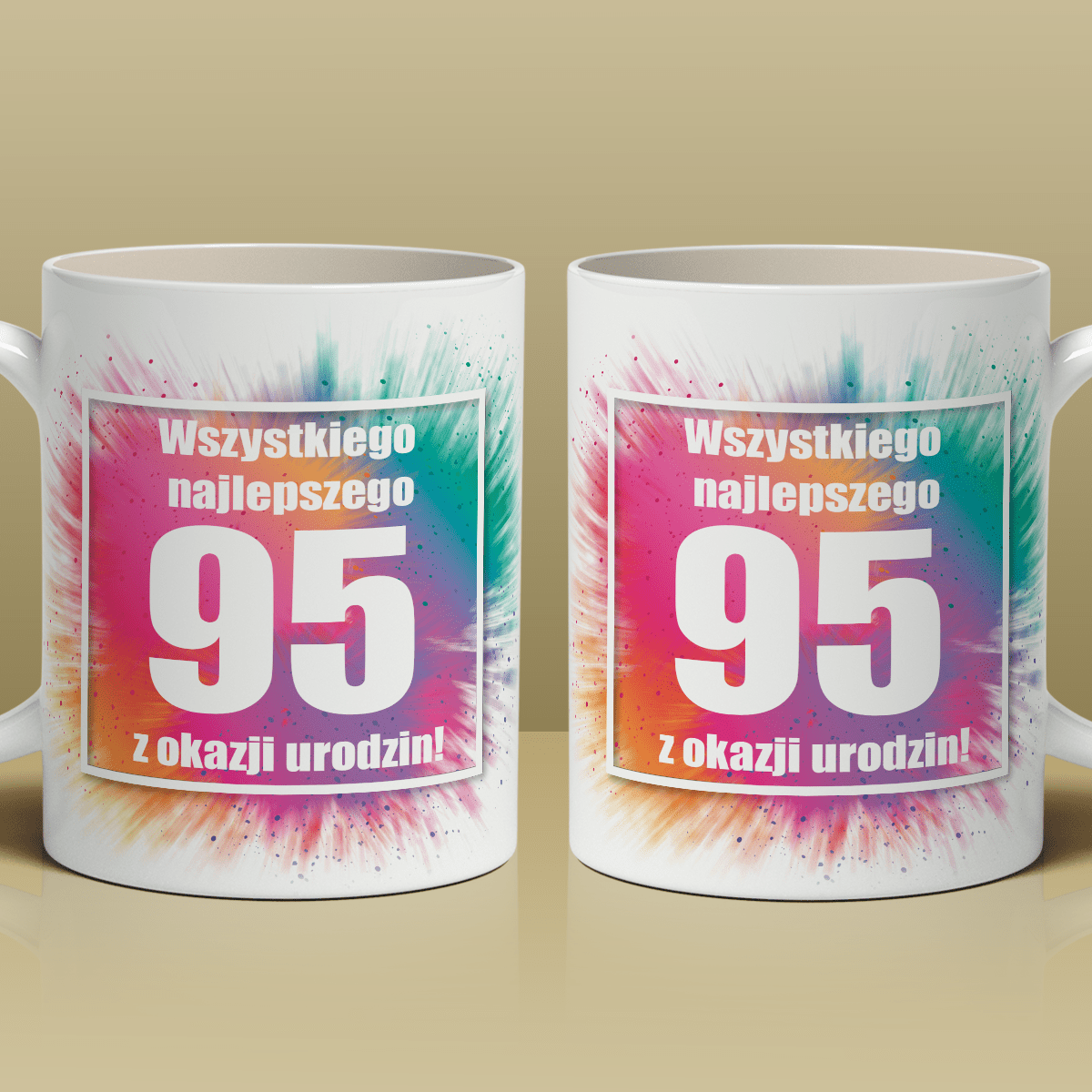 Na 95. urodziny - 1x Kubek z nadrukiem, spersonalizowany prezent dla babci - idamell.com