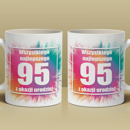 Na 95. urodziny - 1x Kubek z nadrukiem, spersonalizowany prezent dla babci - idamell.com