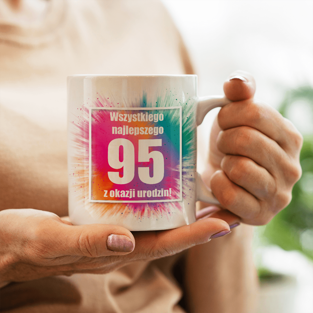 Na 95. urodziny - 1x Kubek z nadrukiem, spersonalizowany prezent dla babci - idamell.com