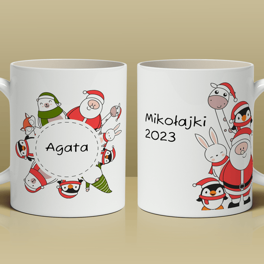 Na Mikołajki - 1x Kubek z nadrukiem, spersonalizowany prezent dla siostry - idamell.com
