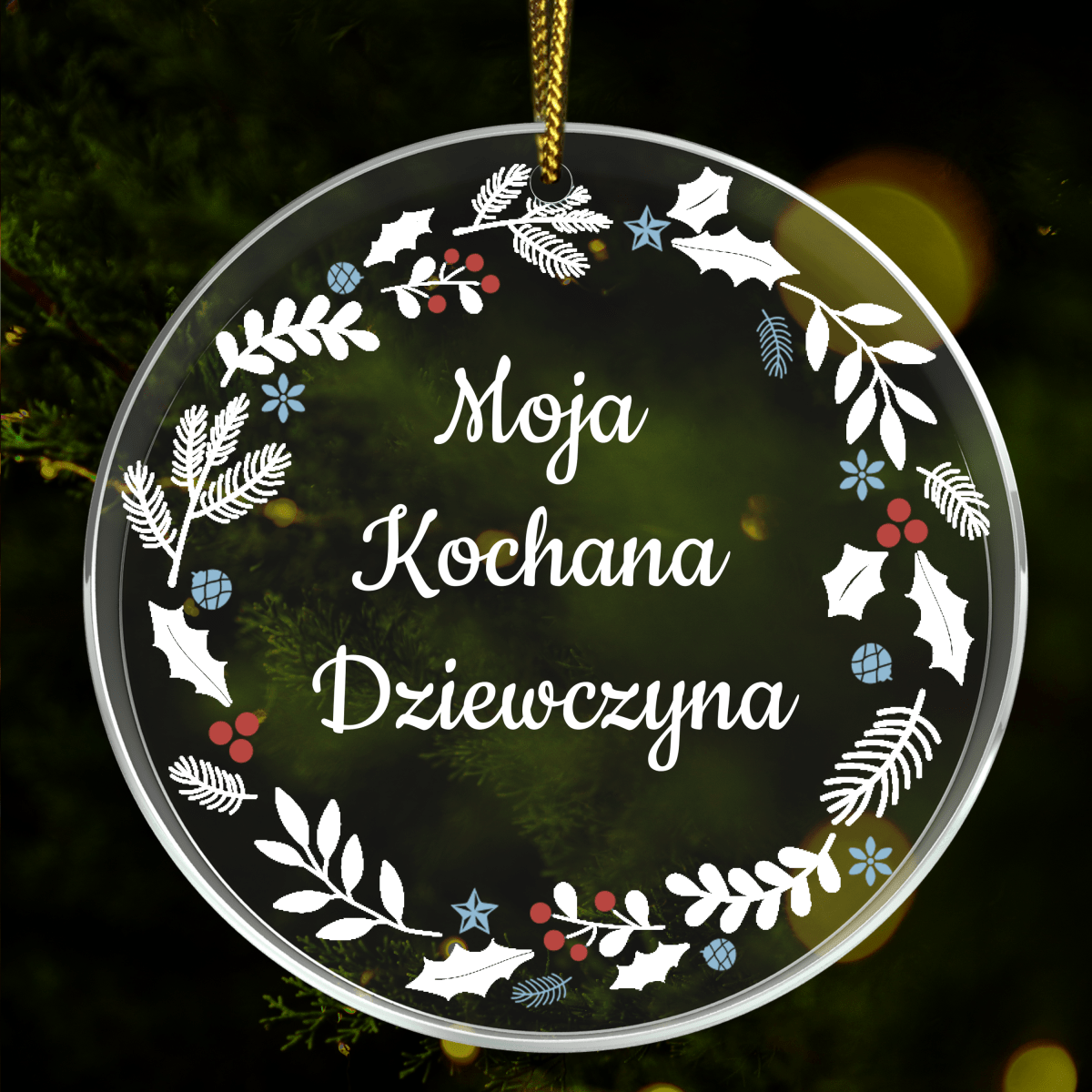 Na święta dla ukochanej - bombka choinkowa, spersonalizowany prezent dla dziewczyny - idamell.com