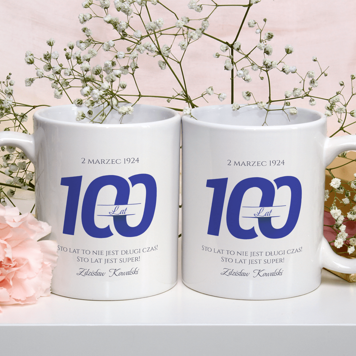Na Twoje100 lat - 1x Kubek z nadrukiem, spersonalizowany prezent dla niego - idamell.com