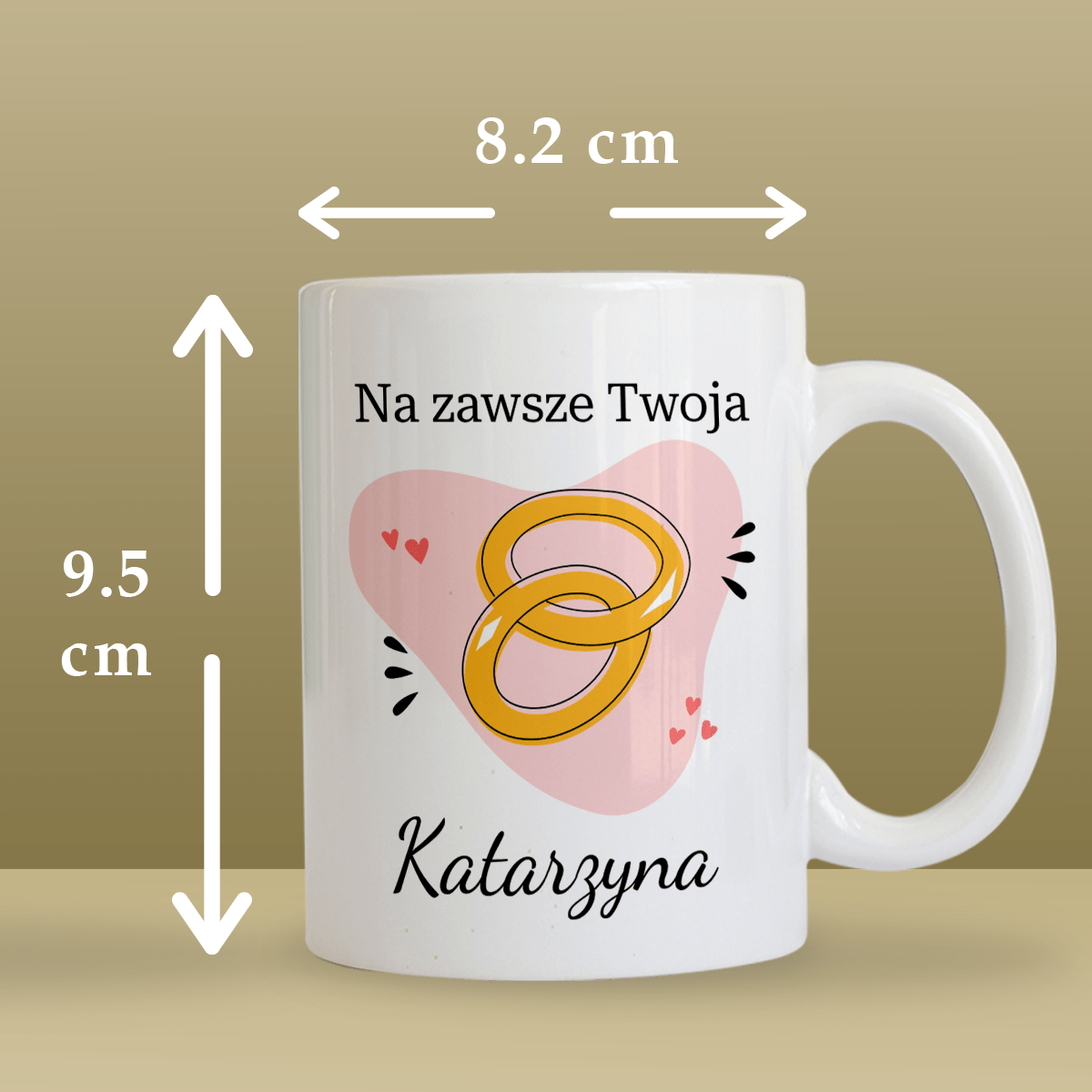 Na zawsze - Zestaw 2 x Kubek z nadrukiem, spersonalizowany prezent dla pary - idamell.com
