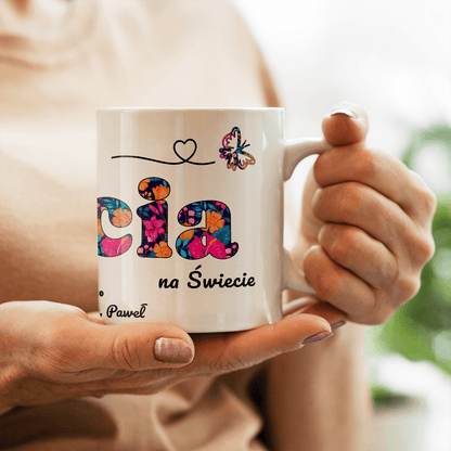 Najfajniejsza ciocia - 1x Kubek z nadrukiem, spersonalizowany prezent dla cioci - idamell.com