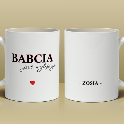 Najlepsza babcia - 1x Kubek z nadrukiem, spersonalizowany prezent dla babci - idamell.com