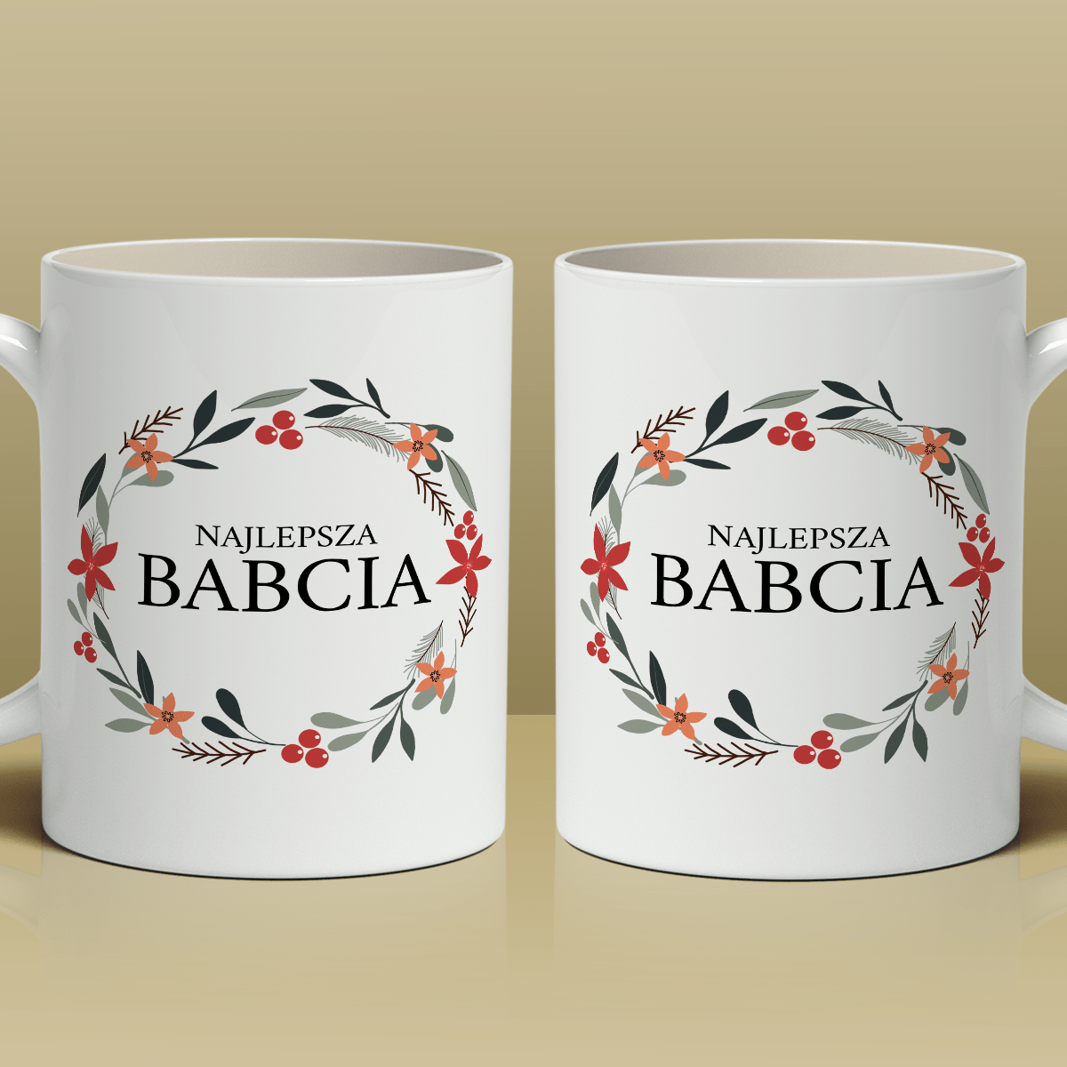 Najlepsza babcia na świecie - 1x Kubek z nadrukiem, spersonalizowany prezent dla babci - idamell.com