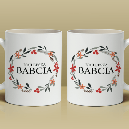 Najlepsza babcia na świecie - 1x Kubek z nadrukiem, spersonalizowany prezent dla babci - idamell.com