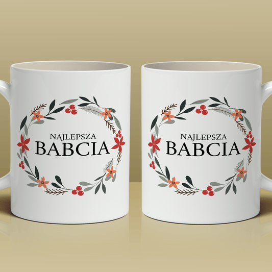 Najlepsza babcia na świecie - 1x Kubek z nadrukiem, spersonalizowany prezent dla babci - idamell.com