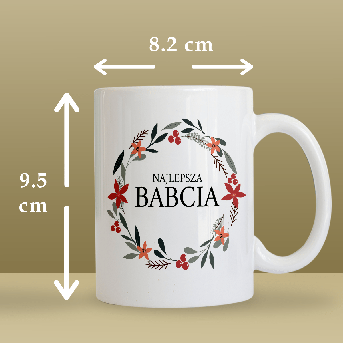 Najlepsza babcia na świecie - 1x Kubek z nadrukiem, spersonalizowany prezent dla babci - idamell.com