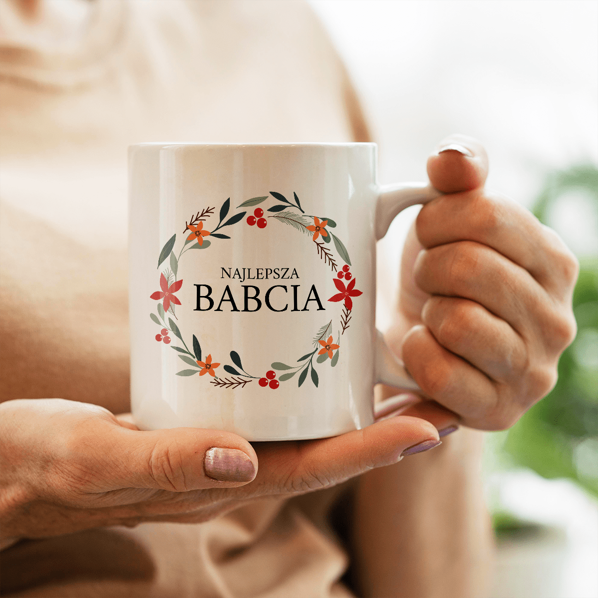 Najlepsza babcia na świecie - 1x Kubek z nadrukiem, spersonalizowany prezent dla babci - idamell.com