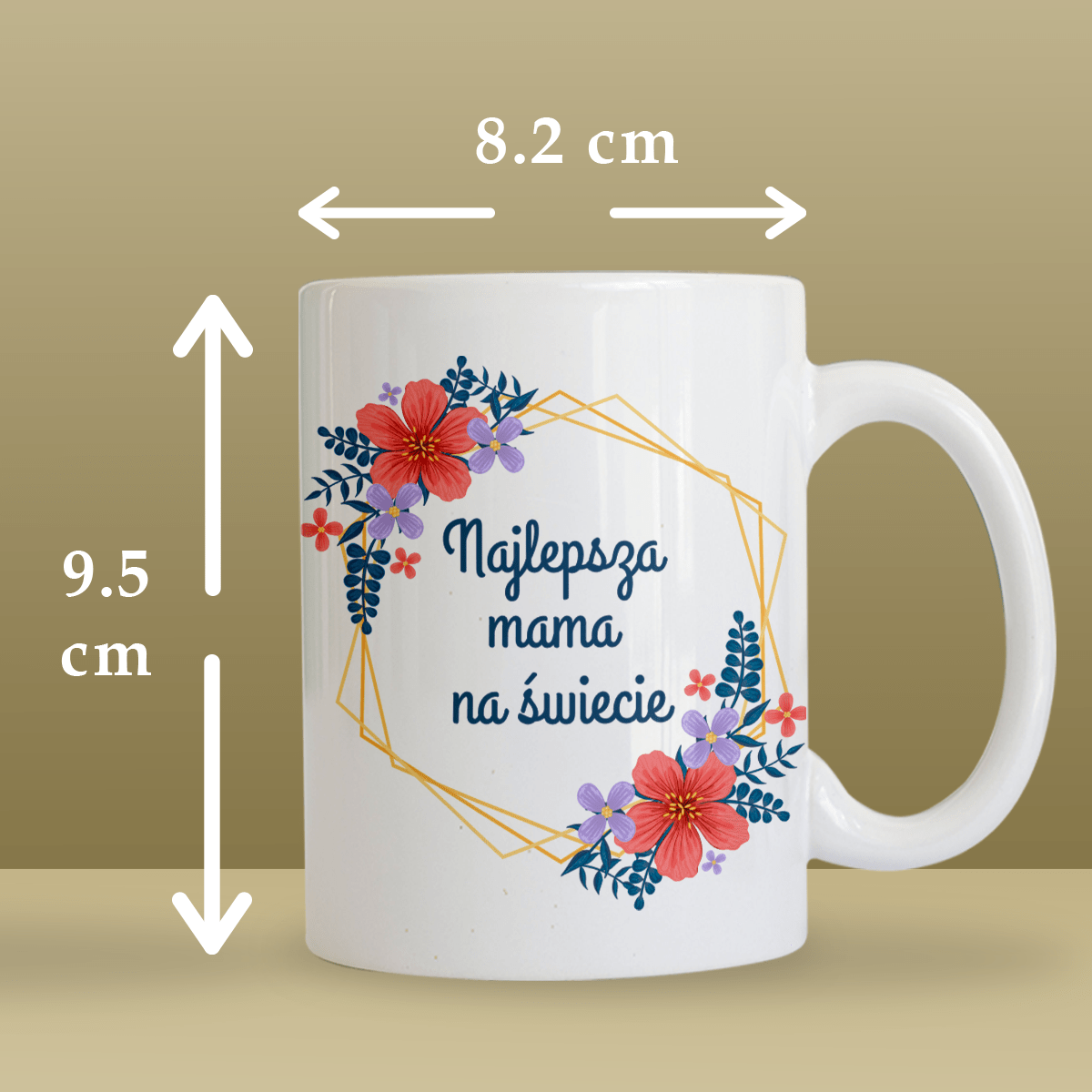 Najlepsza mama na Ziemi - 1x Kubek z nadrukiem, spersonalizowany prezent dla mamy - idamell.com