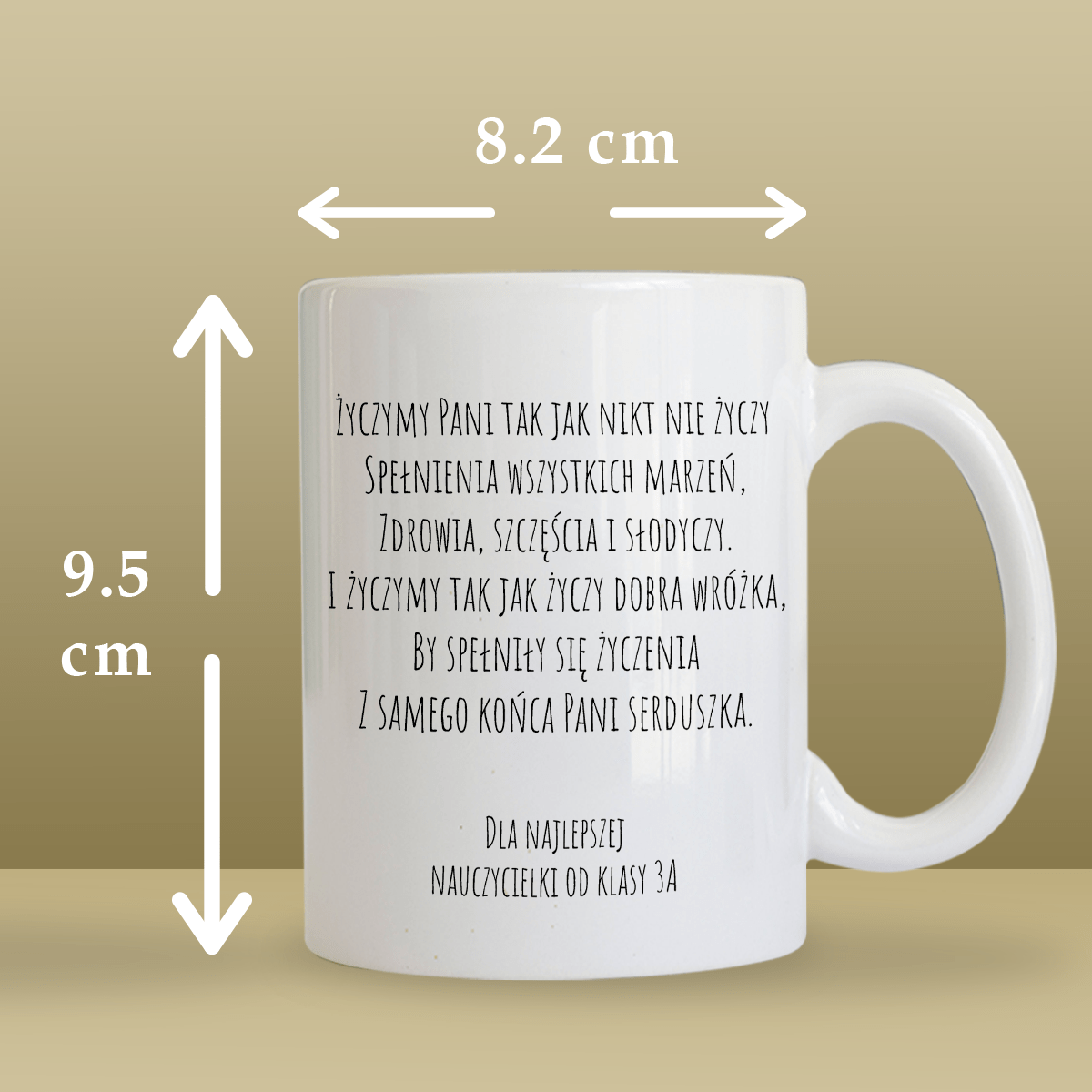 Najlepsza nauczycielka - Kubek z nadrukiem, spersonalizowany prezent dla nauczyciela - idamell.com