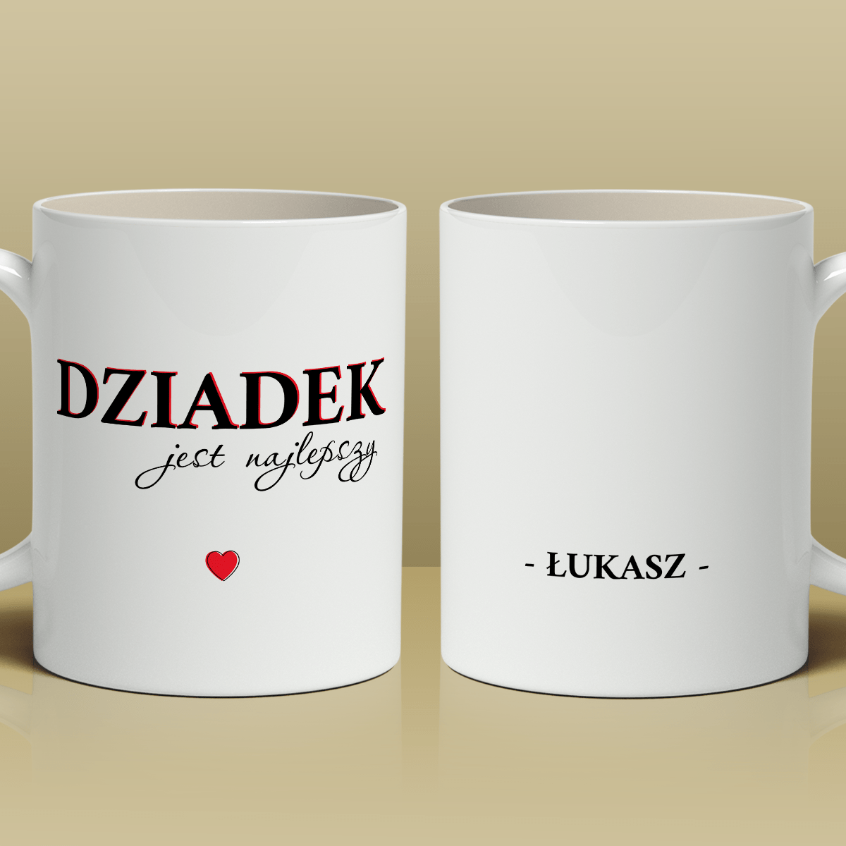Najlepszy dziadek - 1x Kubek z nadrukiem, spersonalizowany prezent dla dziadka - idamell.com