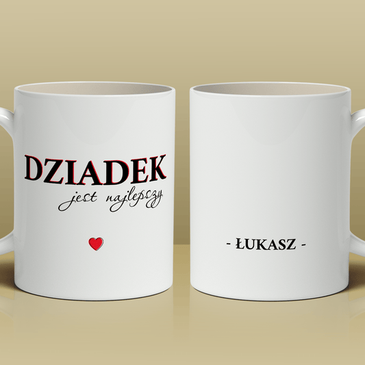 Najlepszy dziadek - 1x Kubek z nadrukiem, spersonalizowany prezent dla dziadka - idamell.com