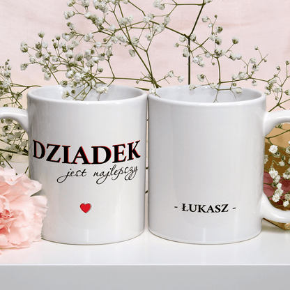 Najlepszy dziadek - 1x Kubek z nadrukiem, spersonalizowany prezent dla dziadka - idamell.com