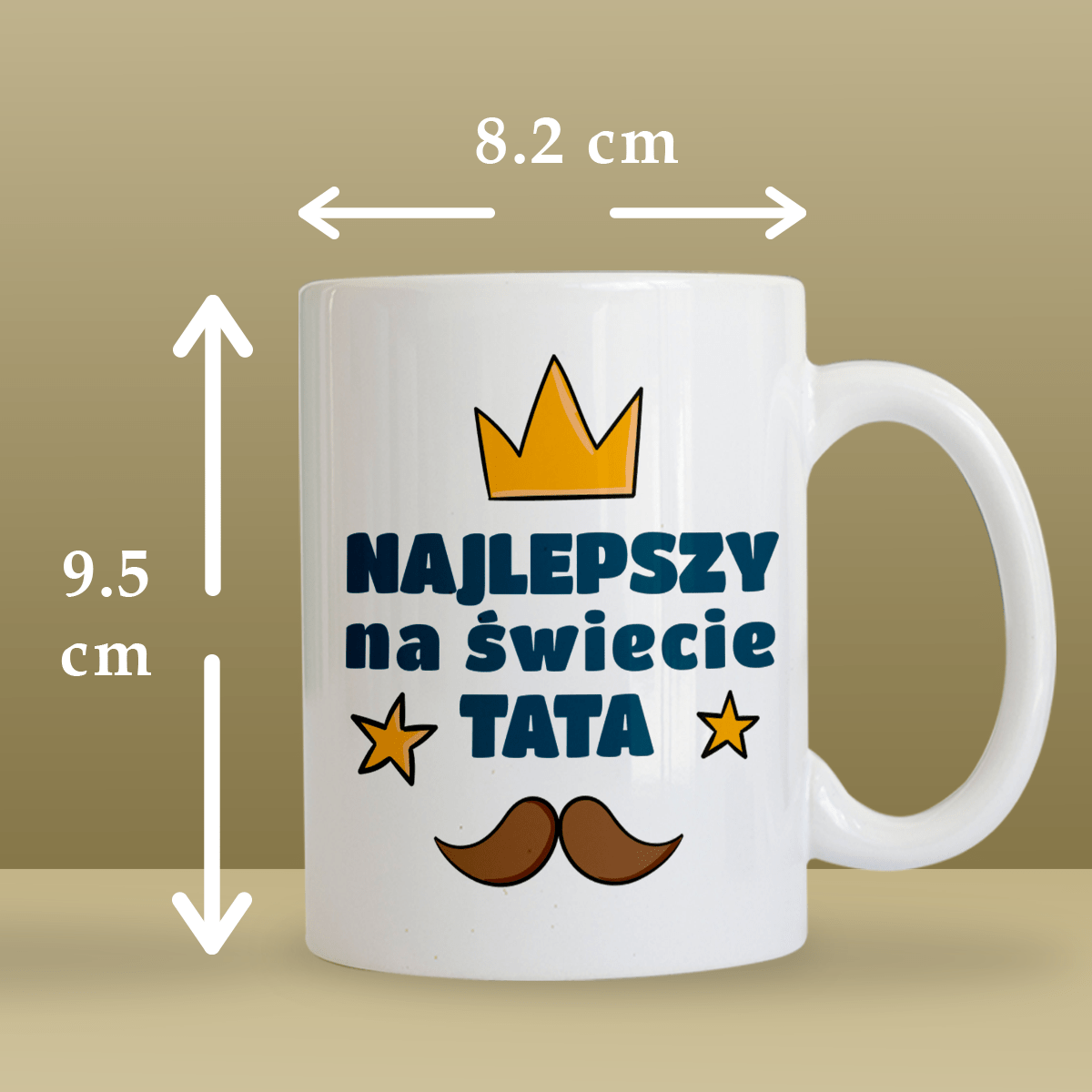 Najlepszy na świecie - 1x Kubek z nadrukiem, spersonalizowany prezent dla taty - idamell.com