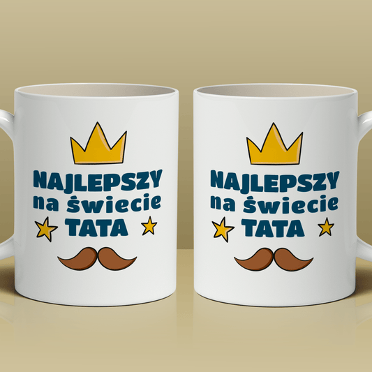 Najlepszy na świecie - 1x Kubek z nadrukiem, spersonalizowany prezent dla taty - idamell.com