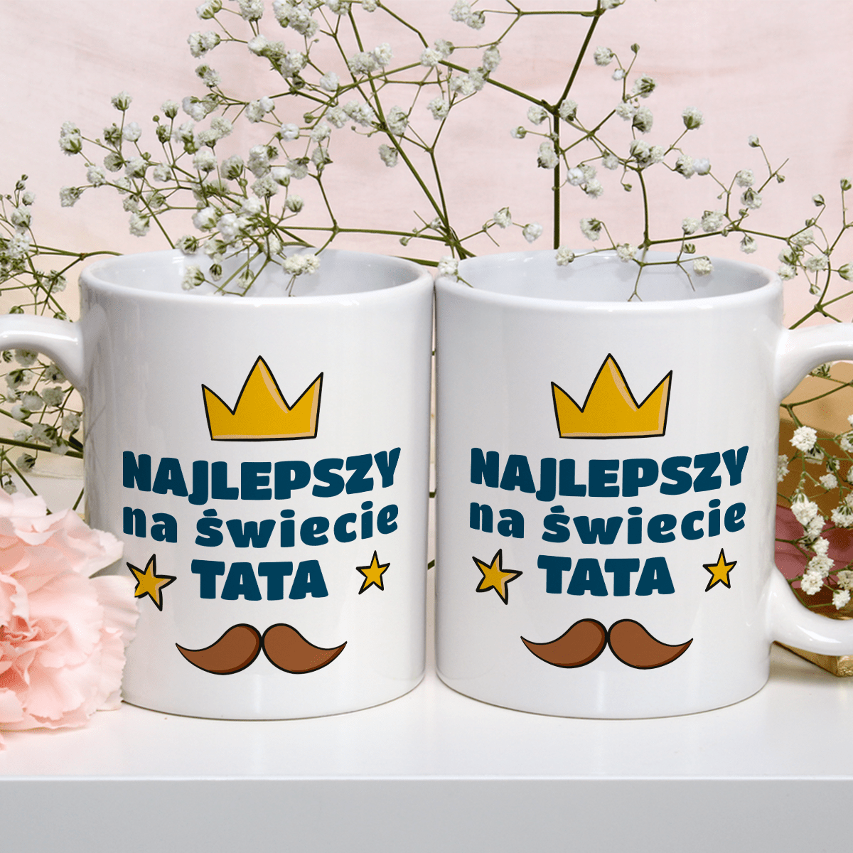 Najlepszy na świecie - 1x Kubek z nadrukiem, spersonalizowany prezent dla taty - idamell.com