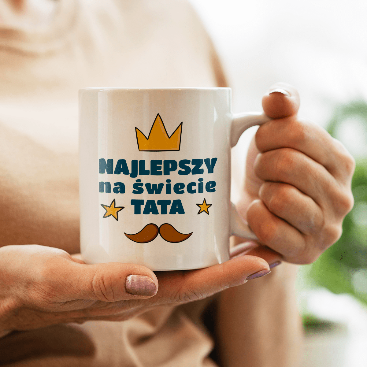 Najlepszy na świecie - 1x Kubek z nadrukiem, spersonalizowany prezent dla taty - idamell.com