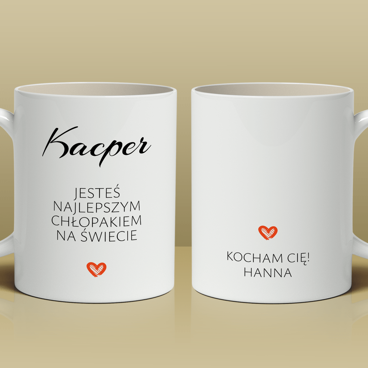 Najlepszy na świecie - Kubek z nadrukiem, spersonalizowany prezent dla chłopaka - idamell.com