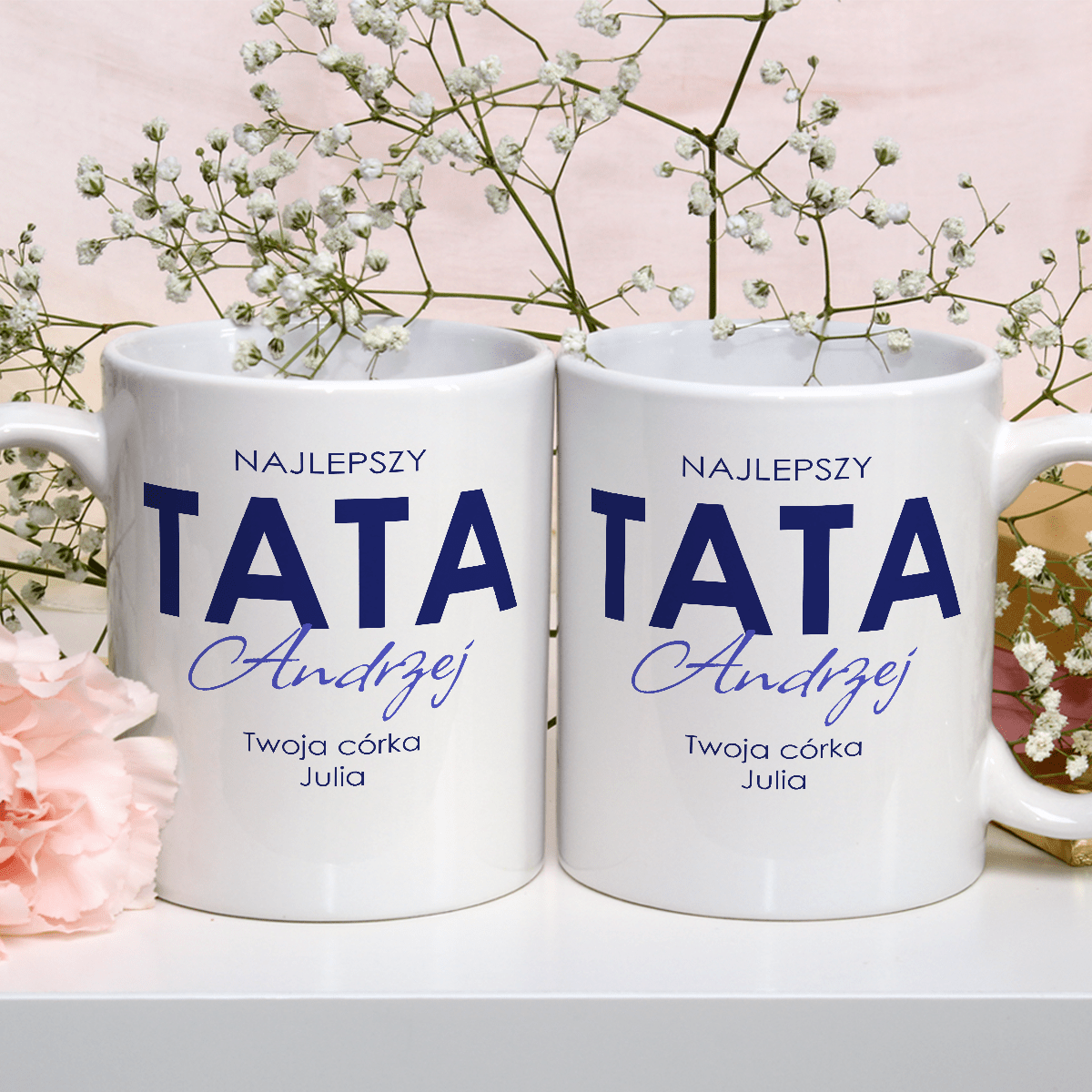 Najlepszy tata świata - 1x Kubek z nadrukiem, spersonalizowany prezent dla taty - idamell.com