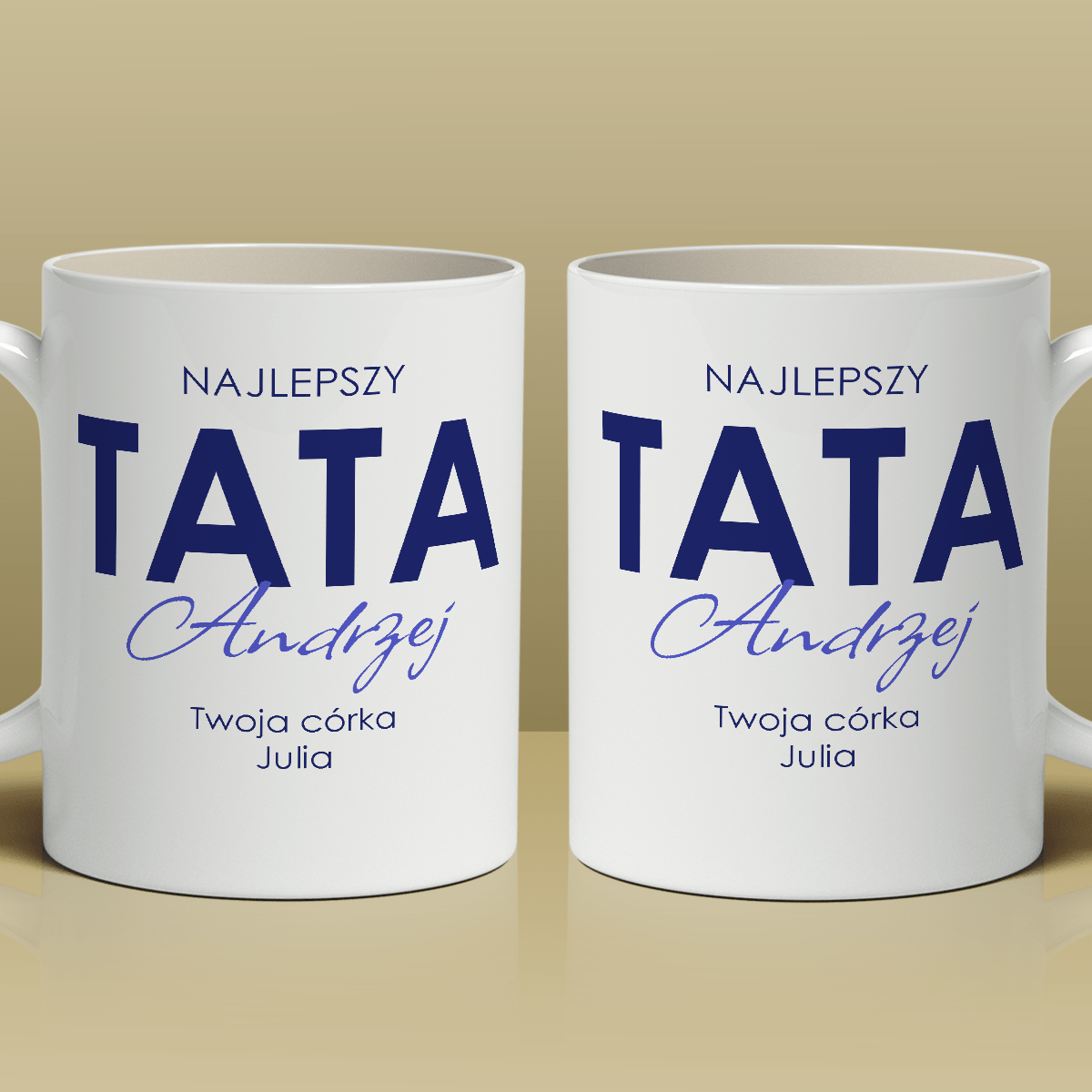 Najlepszy tata świata - 1x Kubek z nadrukiem, spersonalizowany prezent dla taty - idamell.com