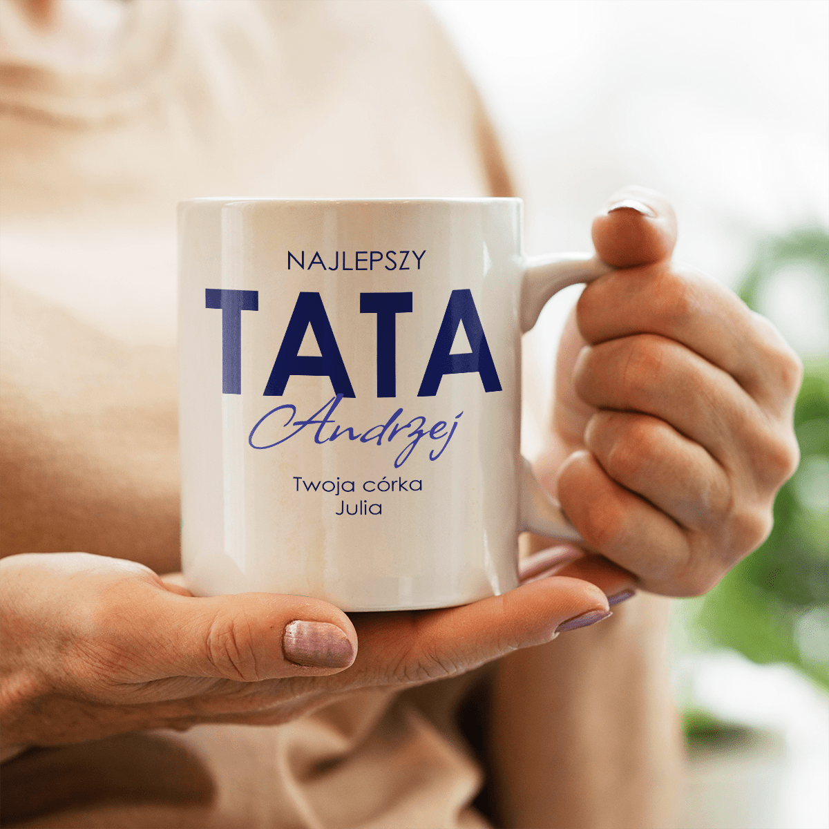 Najlepszy tata świata - 1x Kubek z nadrukiem, spersonalizowany prezent dla taty - idamell.com