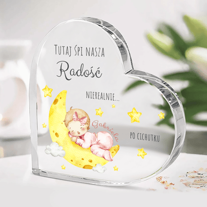 Nasza radość - Szklane serce, spersonalizowany prezent dla dziecka - idamell.com