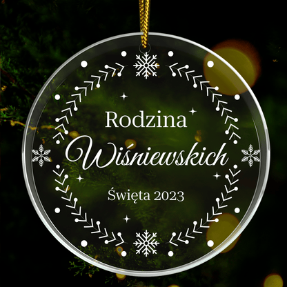 Nasza rodzina - bombka choinkowa, spersonalizowany prezent dla rodziców - idamell.com