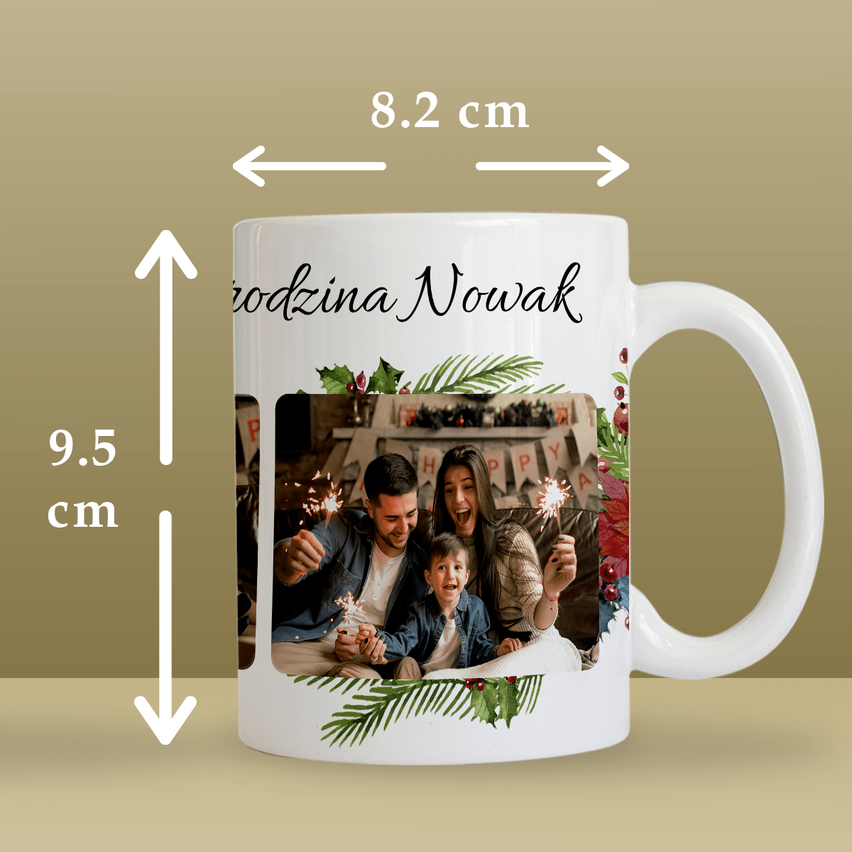 Noworoczne życzenia - 1x Kubek z nadrukiem, spersonalizowany prezent dla rodziców - idamell.com