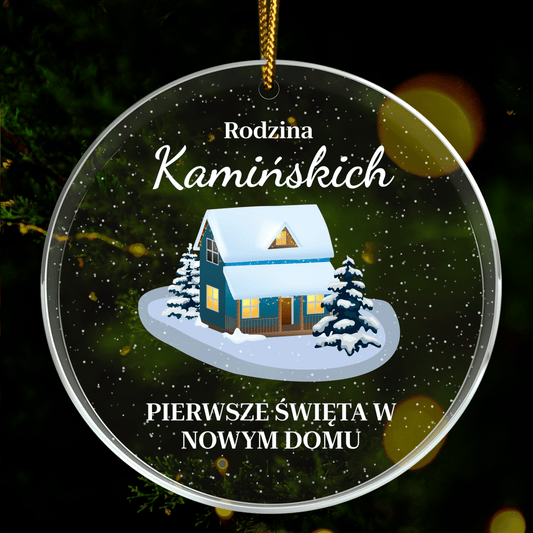 Nowy dom - bombka choinkowa, spersonalizowany prezent dla rodziców - idamell.com