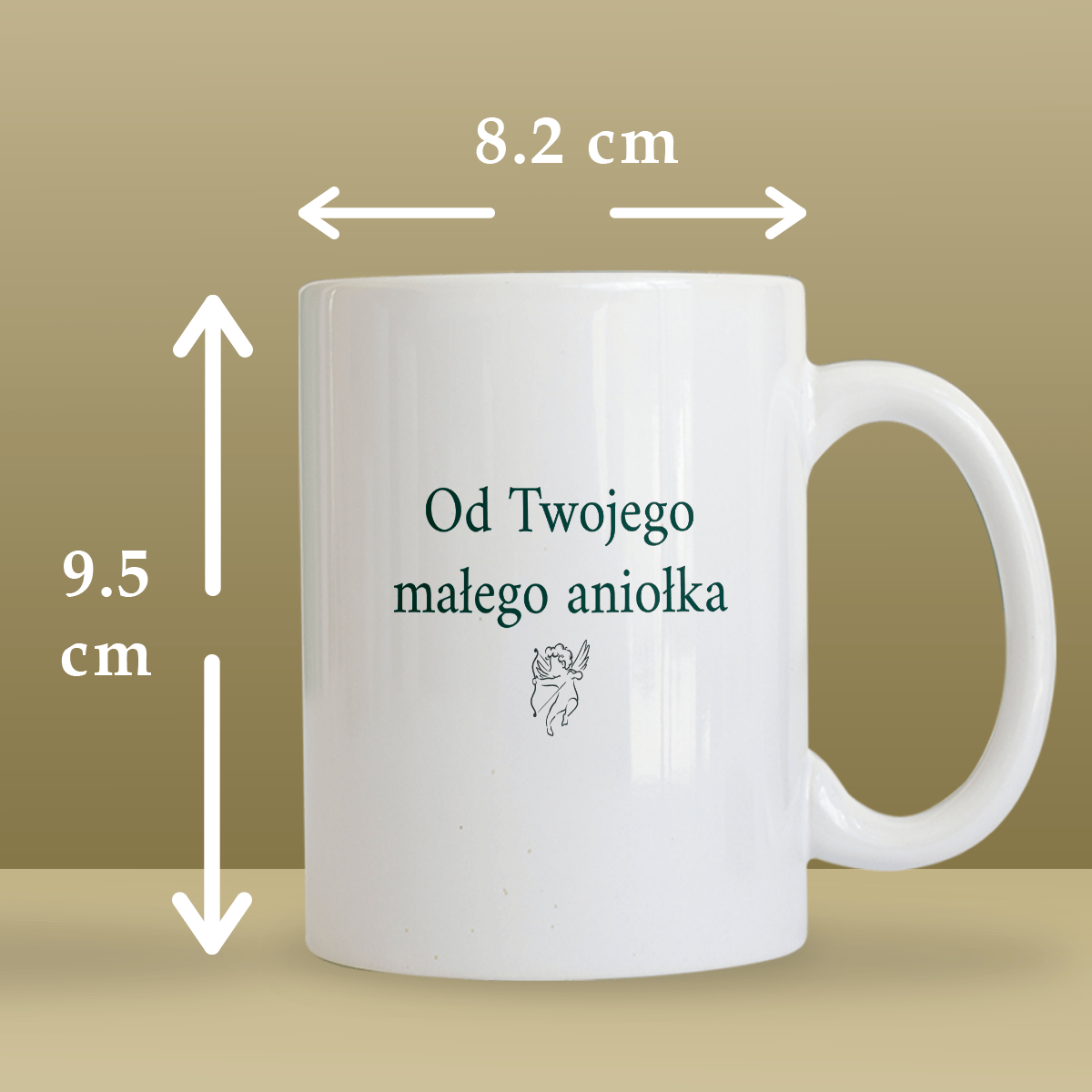 Od Twojego aniołka - 1x Kubek z nadrukiem, spersonalizowany prezent dla mamy - idamell.com