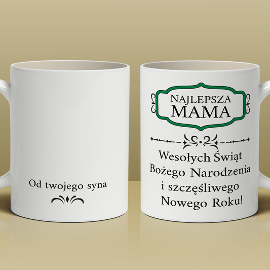 Od twojego syna - 1x Kubek z nadrukiem, spersonalizowany prezent dla mamy - idamell.com