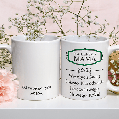 Od twojego syna - 1x Kubek z nadrukiem, spersonalizowany prezent dla mamy - idamell.com