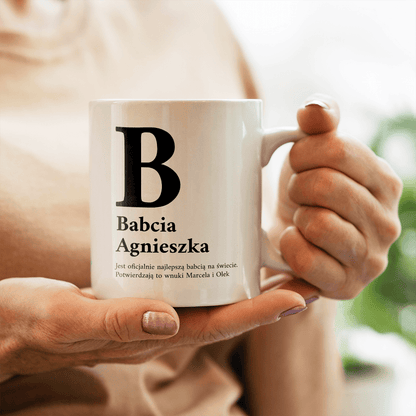 Od wnuków - 1x Kubek z nadrukiem, spersonalizowany prezent dla babci - idamell.com