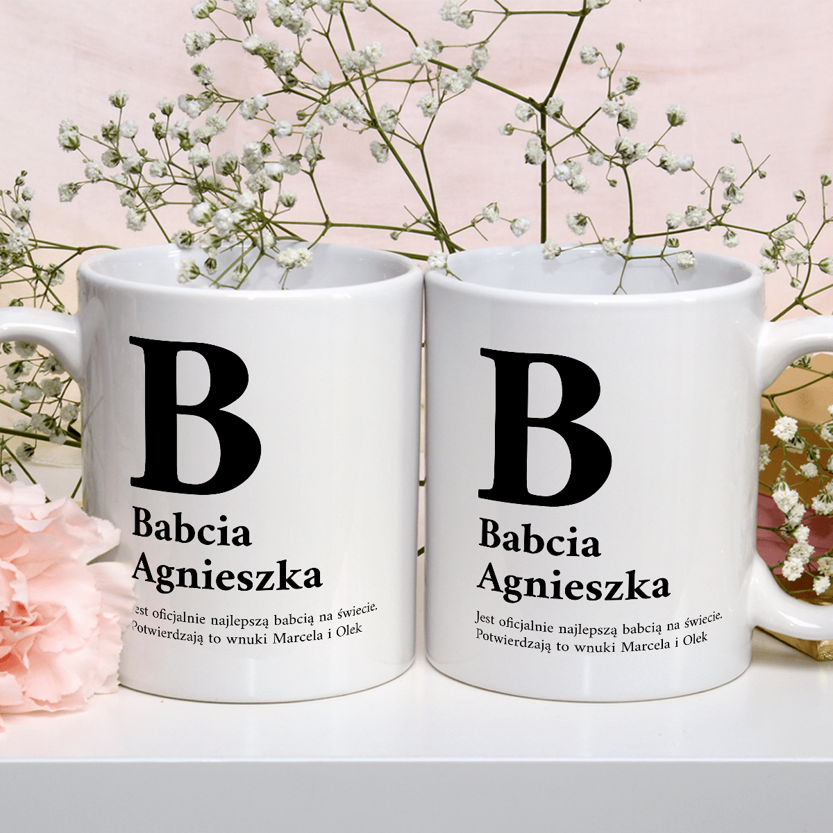 Od wnuków - 1x Kubek z nadrukiem, spersonalizowany prezent dla babci - idamell.com