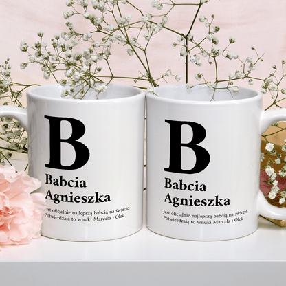 Od wnuków - 1x Kubek z nadrukiem, spersonalizowany prezent dla babci - idamell.com
