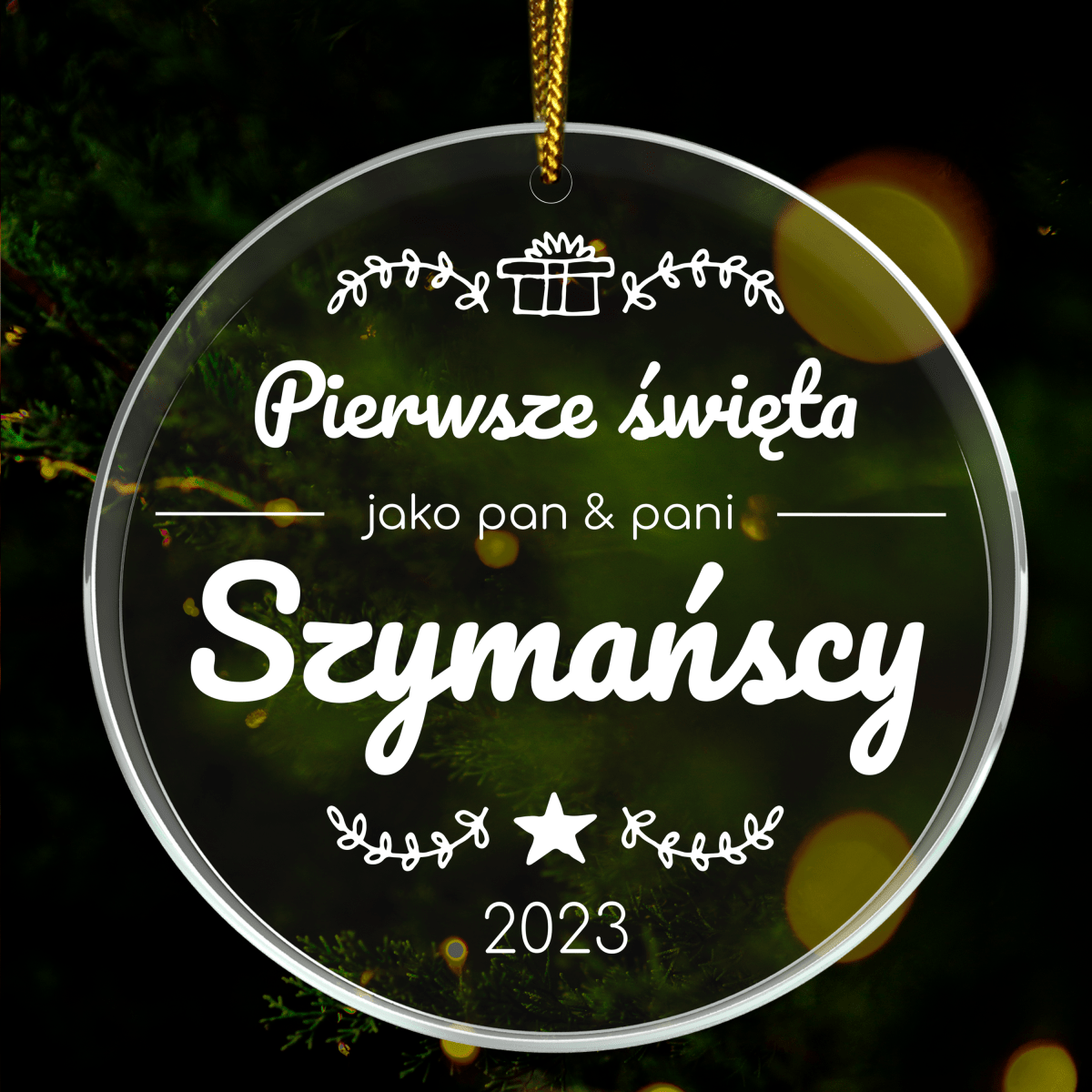 Pan i Pani - bombka choinkowa, spersonalizowany prezent dla męża - idamell.com